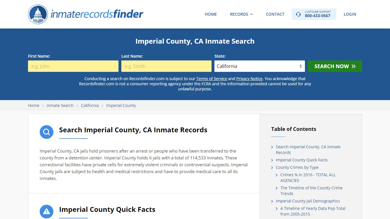 Imperial County, CA Inmate Lookup & Jail Records Online